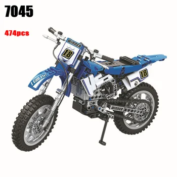 

7045 474pcs Technic City Moto Cross Bike Building Blocks Set DIY Bricks Classic Model Kids Toys For Children Gift