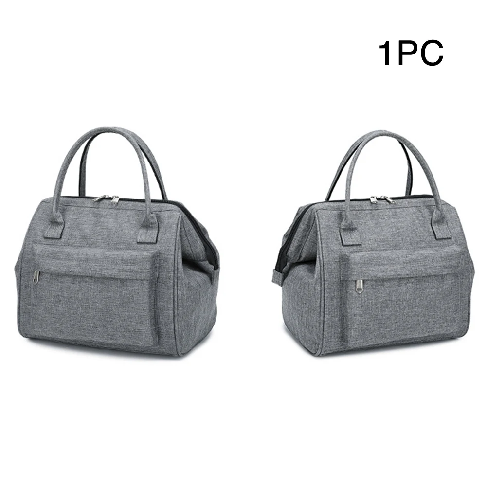 Large Tote Oxford Cloth Delivery Zipper Insulated Pouch Lunch Bag Handle Stylish Carry Wear Resistant Picnic Multifunction