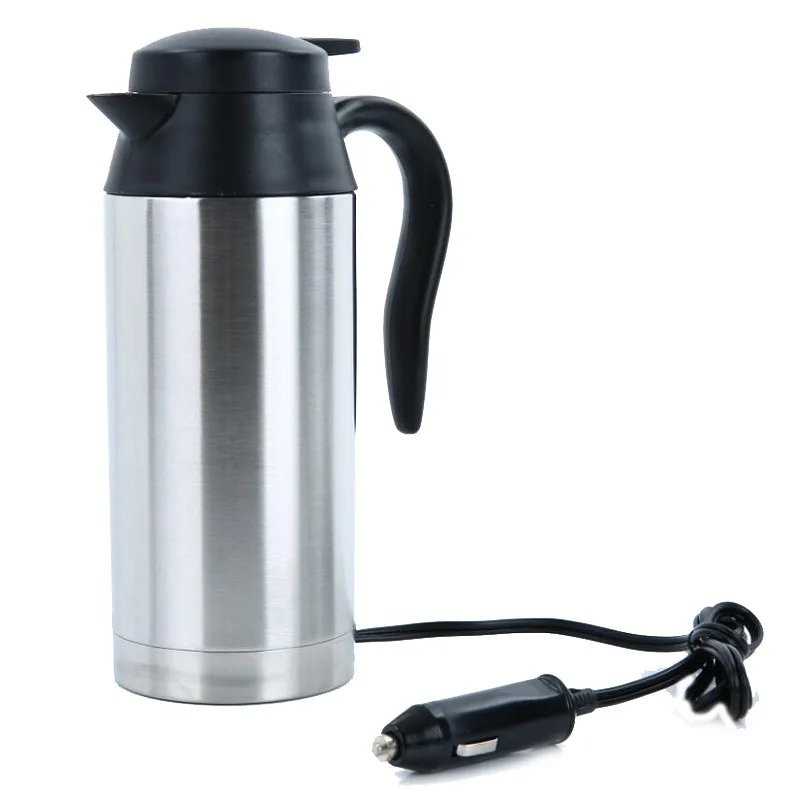 12v /24v Portable Electric Kettle In-car Travel Stainless Steel Water Heater Pot 
