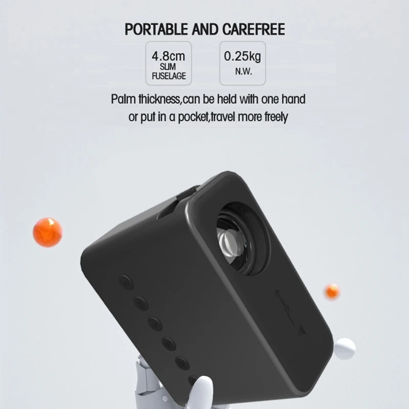 T500 1920x1080P 80 Lumens Portable Mini Home Theater LED HD Digital Projector With Remote Control & Adaptor