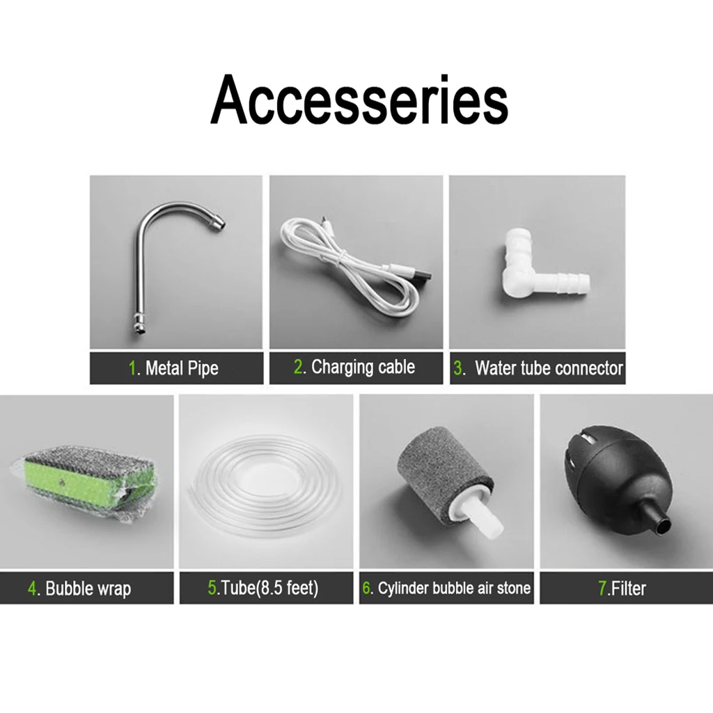 Plastic Mini Oxygenated Aerator USB Rechargeable Battery for Pumping Water Absorber Machine Pump Fishing Tools | Спорт и развлечения