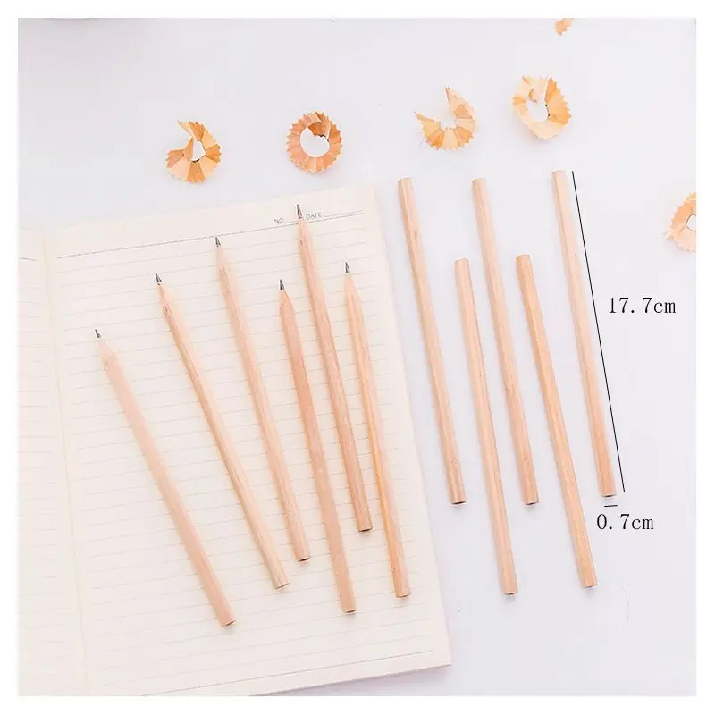 100 Stück/Set umwelt freundlicher Naturholz stift hb schwarz Standard-Kinder stifte Zeichnung Briefpapier Büro Schul material – Detail 8