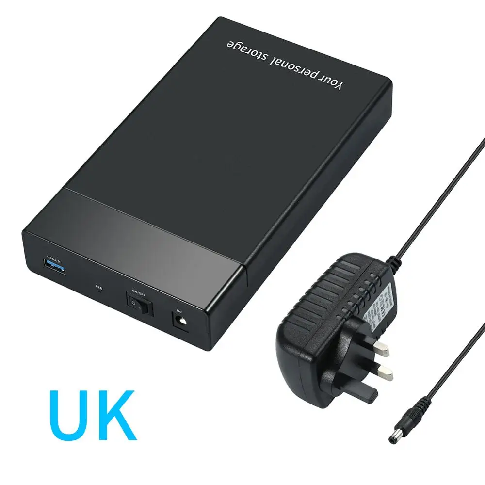 Hdd box USB 3,0 2,5 до 3,5 дюймов высокоскоростной SATA HDD корпус чехол внешний корпус для жесткого диска hdd док-станция для ноутбука - Цвет: UK Plug