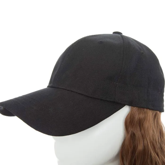 Hot Sale Women Hair Extension Adjustable Baseball Cap with Curly Long Wavy Wave Hairpiece