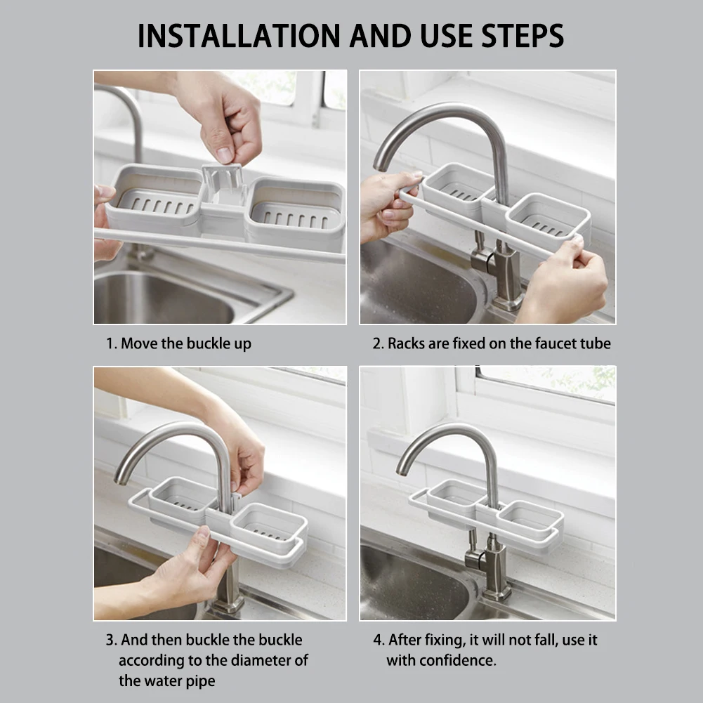 

Portable Kitchen Sponge Soap Cloth Drain Rack Draining Rack Sink Sponge Holder Bathroom Storage Shelf Sink Holder Drain Shelf