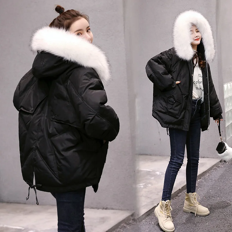 

Down Jacket Cotton-padded Clothes Women's 2019 Fashion WOMEN'S Dress Autumn And Winter Short Korean-style Loose Winter Bread Cot