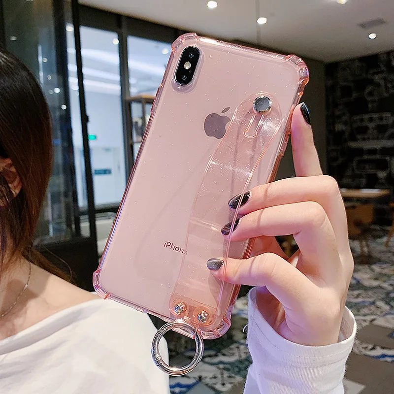 SoCouple мягкий чехол-держатель для телефона из ТПУ для iphone 7, 8, 6, 6s plus, X, XS, max, XR, 11 Pro, Max, противоударный ремешок на запястье, чехол-накладка на руку