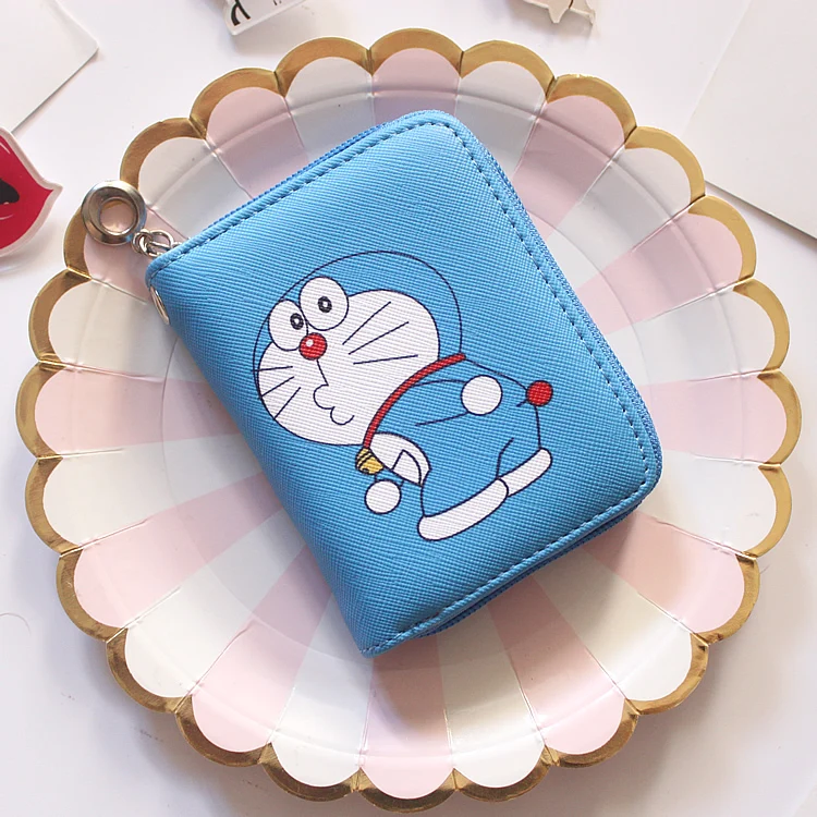 Doraemon, женские модные мини-кошельки с принтом, кошелек для монет, большая вместительность, клатч из искусственной кожи, Женский держатель для карт, кошельки