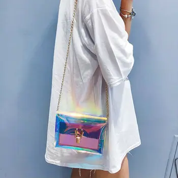 

Crossbody Bags for Women Laser Transparent Bags Fashion Women Korean Style Shoulder Bag Messenger PVC Waterproof Coin Purses