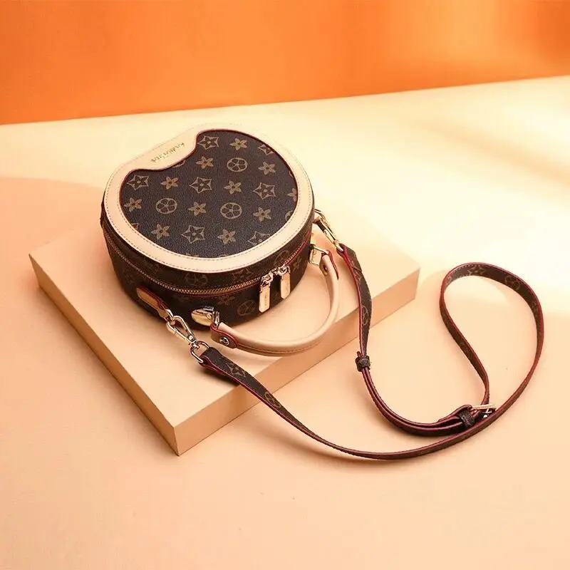 

Bag Women's 2019 New Style Shoulder Bag Fashion WOMEN'S Handbag Printed Retro Small round Bag Stylish Small CK WOMEN'S Bag