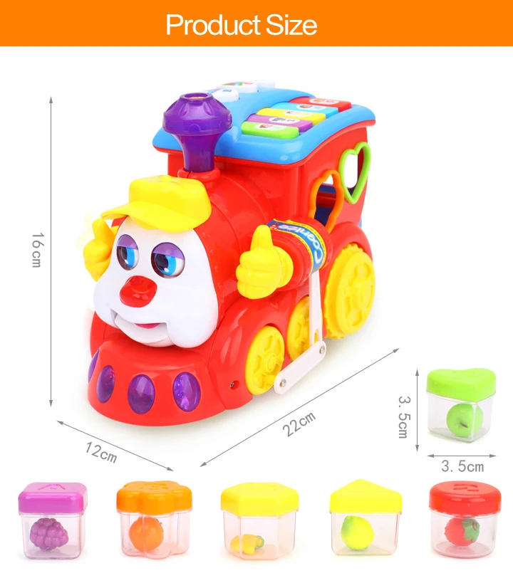 HOLA TOYS 556 детские игрушки IQ поезд на колесах электрическая игрушка со светом и музыкой Обучающие Развивающие игрушки для детей Подарки
