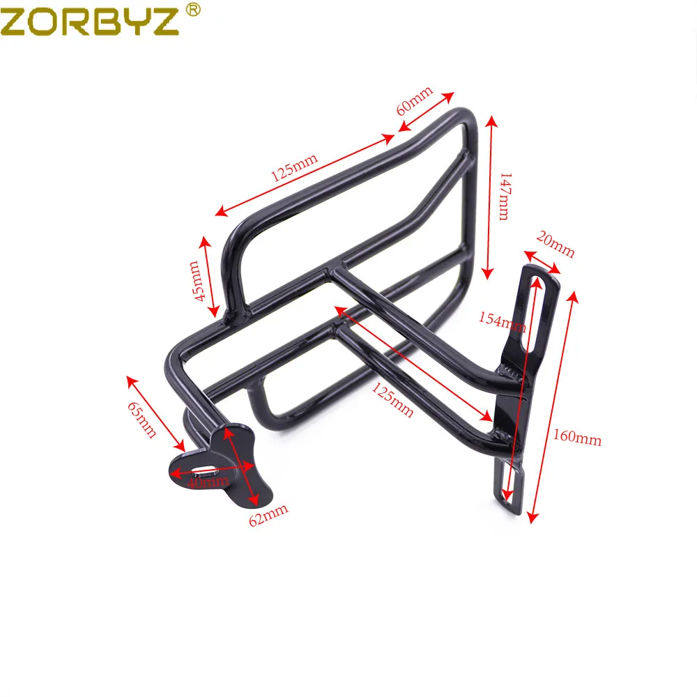 ZORBYZ Black Motorcycle Steel Rear Luggage Rack Carrier For Harley Sportster XL883 1200 Custom