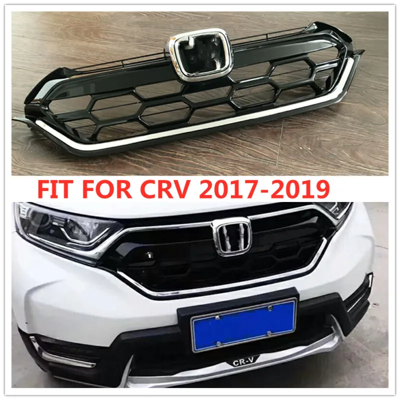 

suv car accessories honeycomb mesh grille RACING GRILLS ABS BLACK FRONT MESH BUMPER MASK FIT FOR CR-V CRV 2017-2019