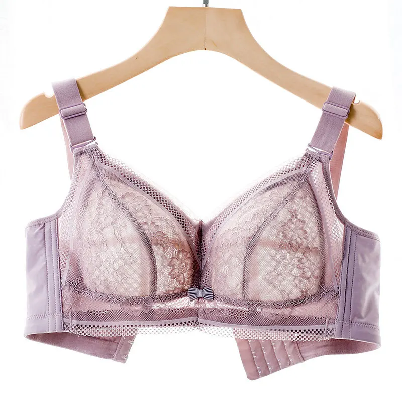 

Sexy Push Up Bra Wireless Ultra-thin Floral Style Big Size Gathered Full Cup Bras for Women Lace Bralette Girls Brasier Mujer