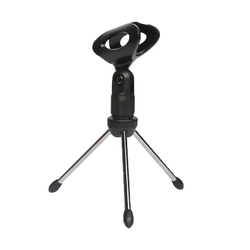 Universal Adjustable Desk Mic Stand Desktop Tabletop Table Top Short  Microphone Stand with Non-Slip Mic Clip