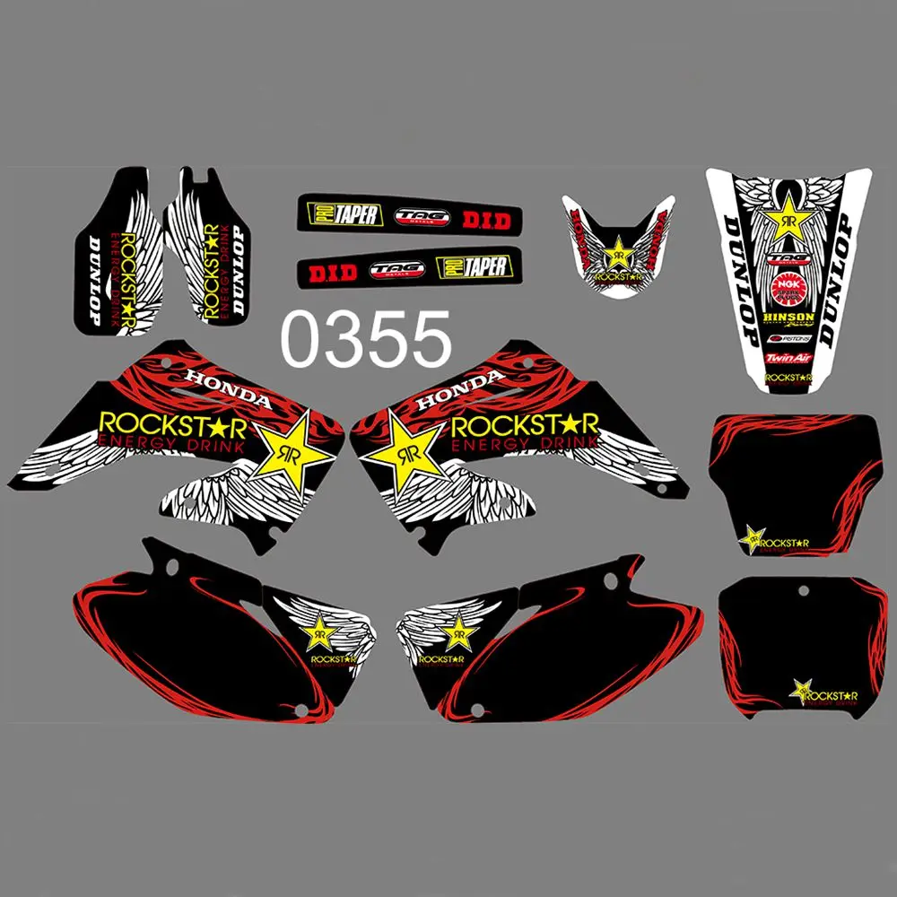 

FOR HONDA CR125 CR250 2002-2012 Full Graphics Decals Stickers Kit Custom Number Name Glossy Stickers Waterproof