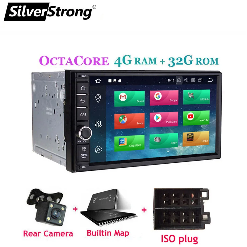 SilverStrong " IPS lcd двойной Din Android9.0 Универсальный 2Din DVD Android автомобильный gps Радио Универсальный 7 дюймов авто стерео 2din 706 - Цвет: 706X5 CAM