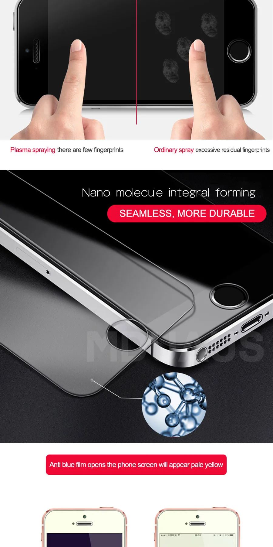 9D Защитное стекло для iPhone 5S 5 5C SE закаленное защитное стекло для экрана Защитное стекло для Apple iPhone 5S SE 4 защитная пленка