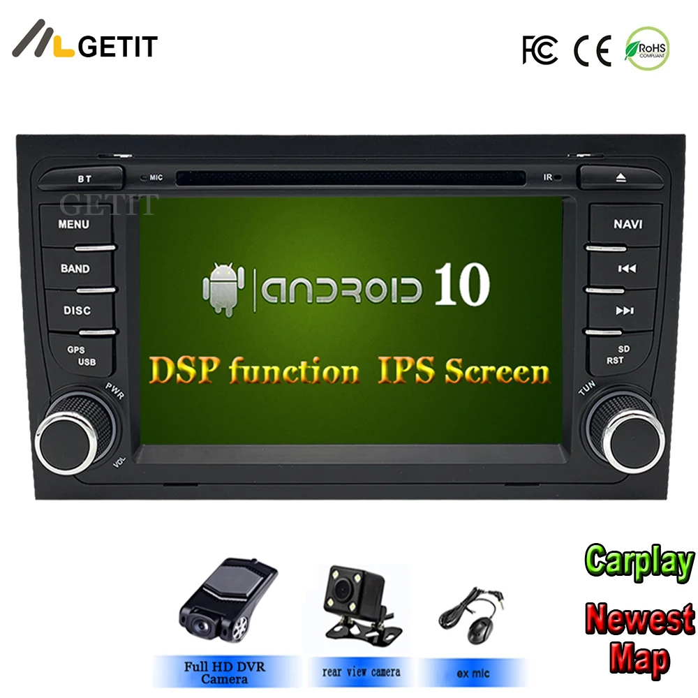 DSP чип IPS Android 10 4G 64G Автомобильный GPS для Audi A4 B6 B7 S4 RS4 SEAT Exeo dvd плеер стерео радио WIFI BT