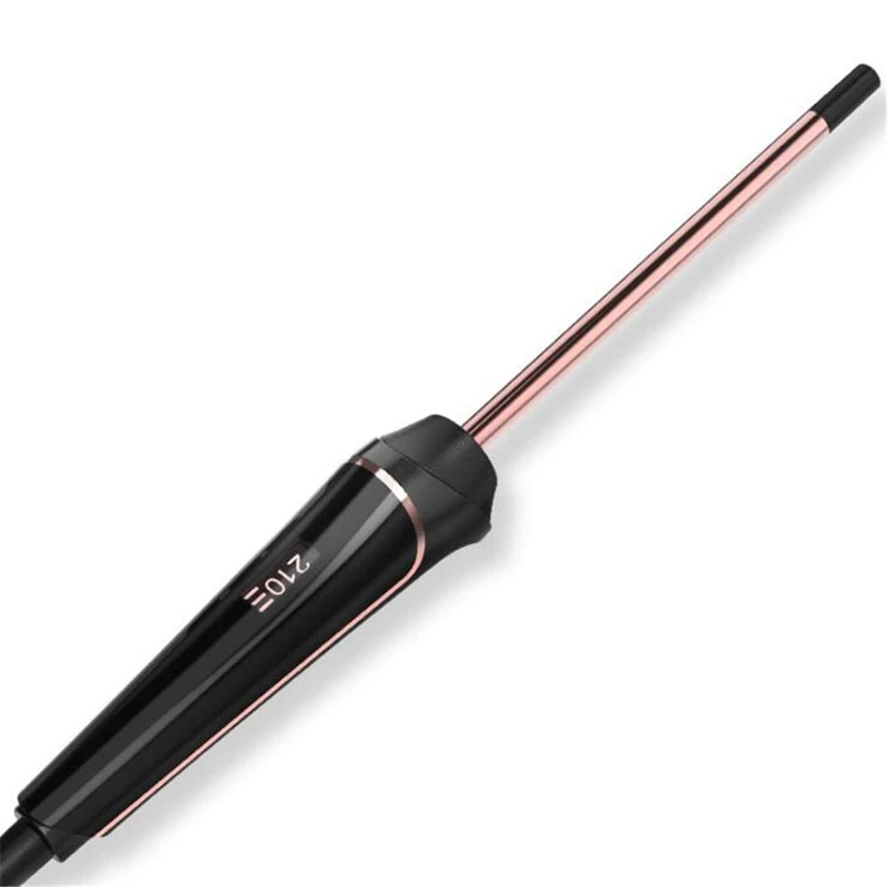 

Hair Curler Wand, 10mm LCD Digital Electroplating Wool Roll , Men's Mini Curling Iron Dry Wet Tourmaline Ceramic EU Plug