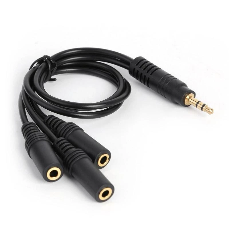 Cable adaptador divisor de auriculares, Conector de 3 polos de 3,5mm a 3 vías Audio estéreo, conector chapado en oro de PVC, salida de Audio AUX, Cable en Y| | - AliExpress