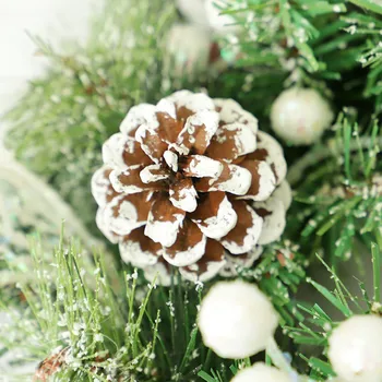 

Christmas Decorations Artificial Wreaths With Bowknot Simulation Round Home Door Window Decor Pinecone Garland Charming Wedding