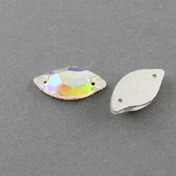 

Sew on Rhinestone,Electroplate Glass Rhinestone,Oval,Clear, 20x10x5mm,Hole:1mm