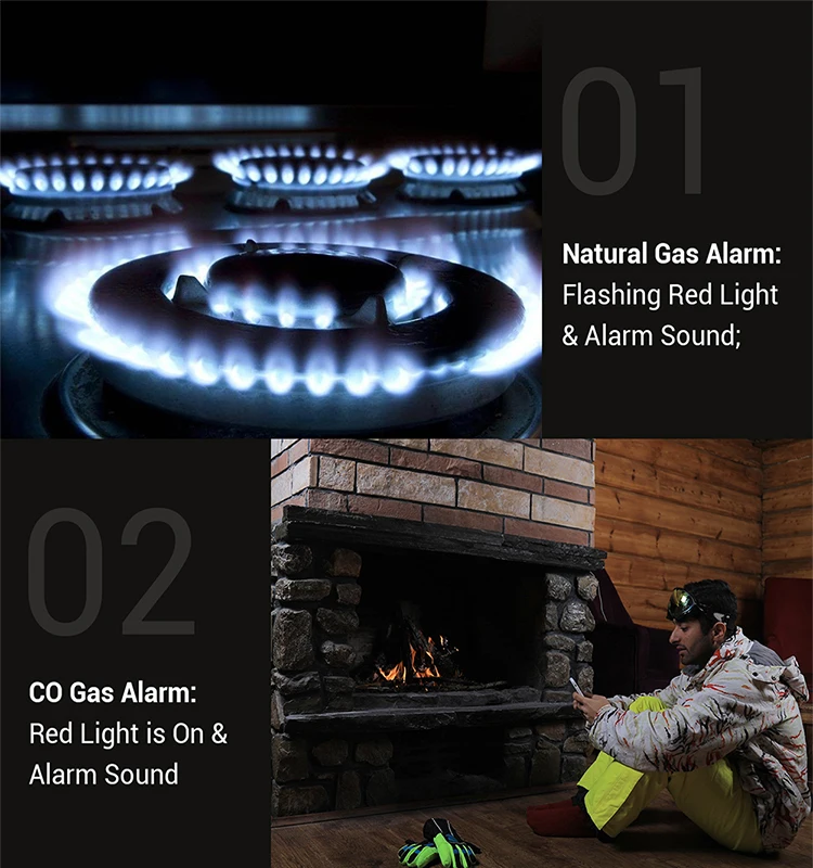 Natural Gas CO Gas Leak Detector Carbon Monoxide Combustible Detector Alarm Tester Home Valve gas leak detector carbon monoxide detector gas detector
