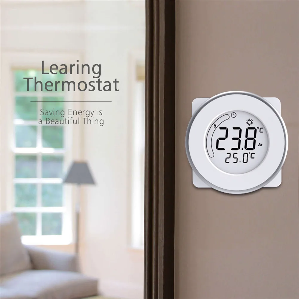 Бытовой умный термостат с нагревателем и ЖК дисплеем белый контроллер