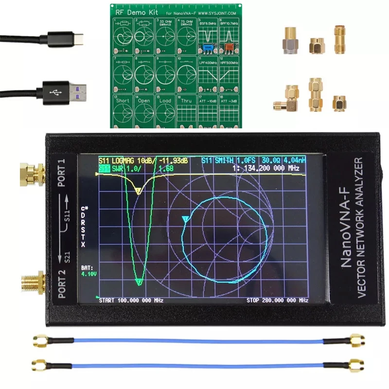 NanoVNA-F Vector Network Analyzer SWR Meter 50KHz-1000MHz 4.3 Inch IPS TFT Digital Display Shortwave MF HF VHF Antenna Analyze |