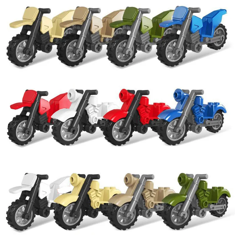 Legoingly City Motorcycle Building Blocks Vehicles Accessories compatible Legoed Military series figures bricks Toys For kids