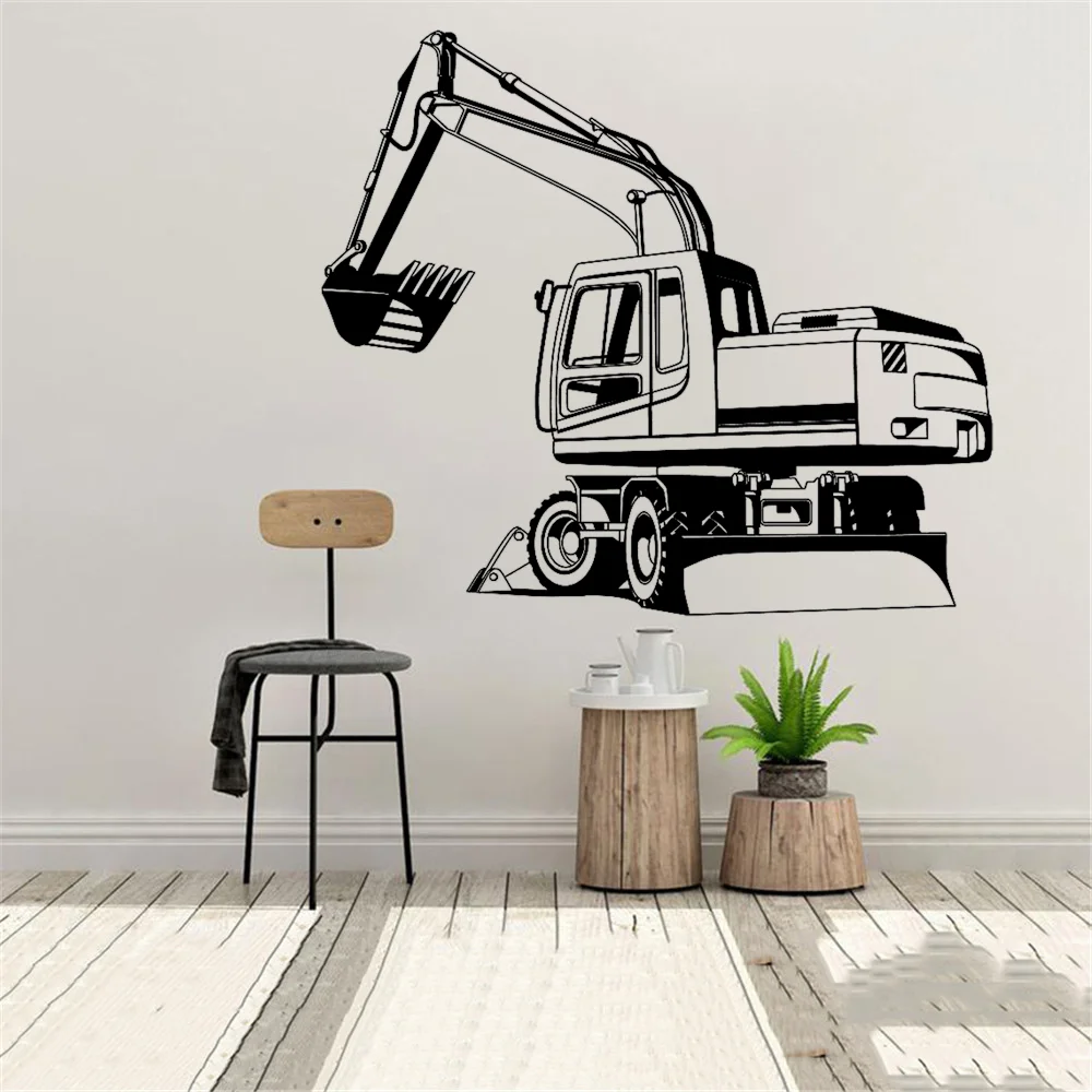 Big Digger Living Room Wall Decal Sticker Vinyl Waterproof Mechanical Outline Home Decor 3541 | Дом и сад