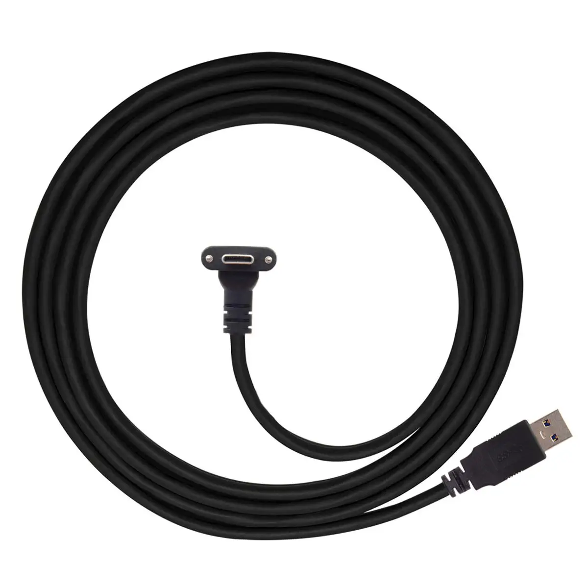 

Type-C USB 3.1 Dual Screw Locking to Standard USB3.0 Data Cable Up Angled 90 Degree Fit for Oculus Link VR