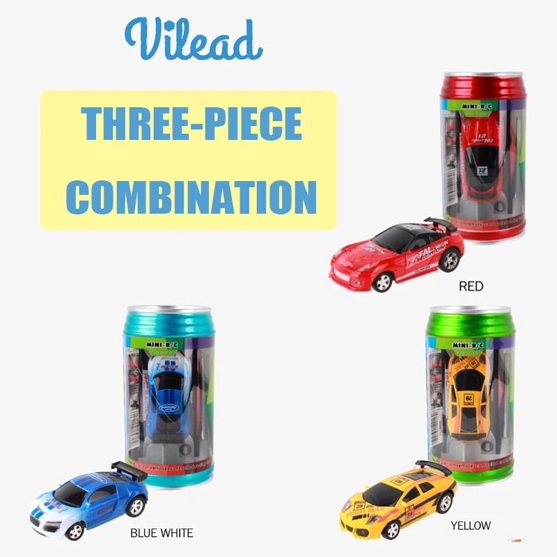 

Two-piece combination mini remote control car cans toy car three-piece electric light remote control car electric 4WD kids toy