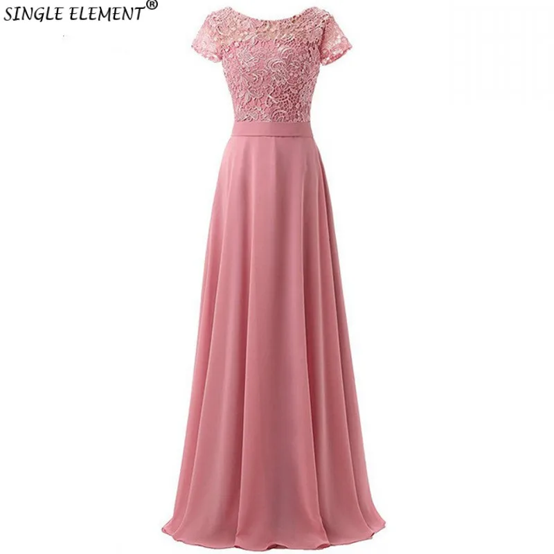 

Elegant Custom Made Scoop A-Line Chiffon Mother of the Bride Dress Lace for Wedding Party