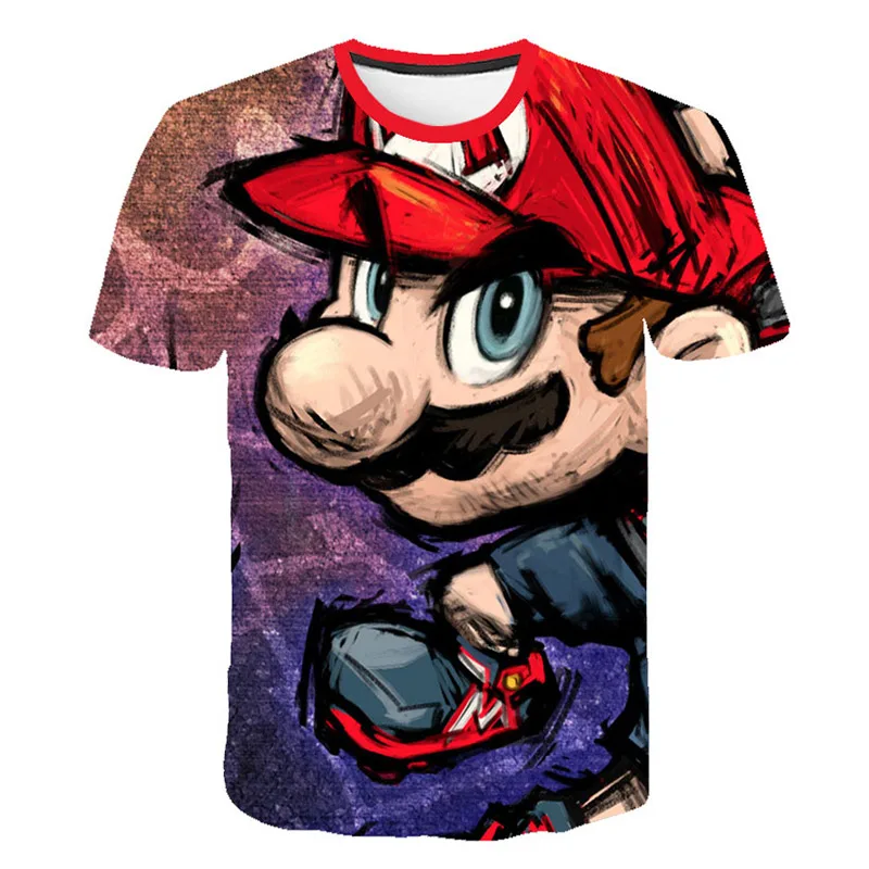 Летняя новая футболка в стиле Харадзюку, футболка с супер Марио, футболки с 3d принтом, футболка в стиле хип-хоп - Цвет: 1015