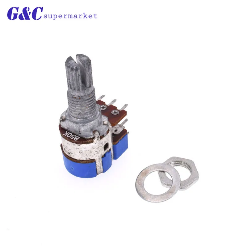 Stereo B50K Ohm Dual Linear B Type Taper Volume Control Potentiometer Switch 50K R125G