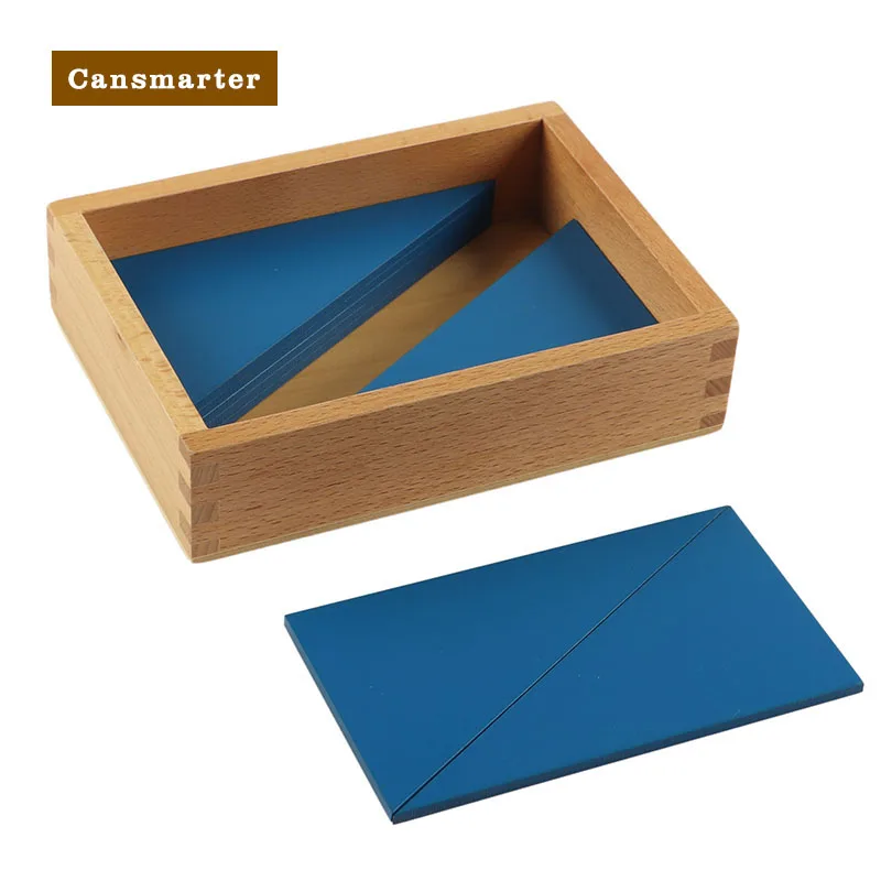 Montessori Puzzle Educational Math Toys Blue Triangle Tangram Puzzle Wooden Game Jigsaw Board for Children Toys Sensory