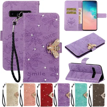 

Bee Glitter Flip Case for Samsung Galaxy S10 5G S9 Plus S10E Note 9 10 A10 S A20 E A30 A40 A50 A70 A80 A750 Wallet Leather Case