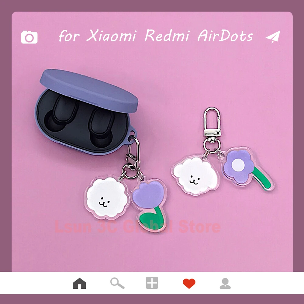 

Cute Korean Flower Dog Silicone Cover for Xiaomi MI Redmi AirDots Case Shockproof Wireless Bluetooth Earphone Cases Soft Shell