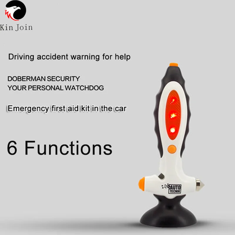 Emergency Sound And Light Alarm For Car Safety Escape Hammer Utility Vehicle LED Flashing Warning Device