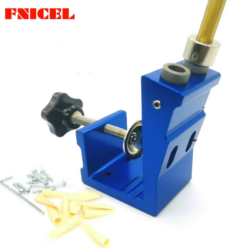 9mm Pocket Hole Puncher jig kit Mini Style Pocket Hole Jig Kit For Wood Working Step Drill Bit Set Woodworking Tools