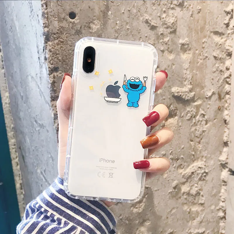 Милый уличный прозрачный чехол Elmo для Iphone 11 Pro Max чехол для телефона 11 Pro XR XS 8 Plus 7 Plus 6S Plus 11 XS Max смартфон
