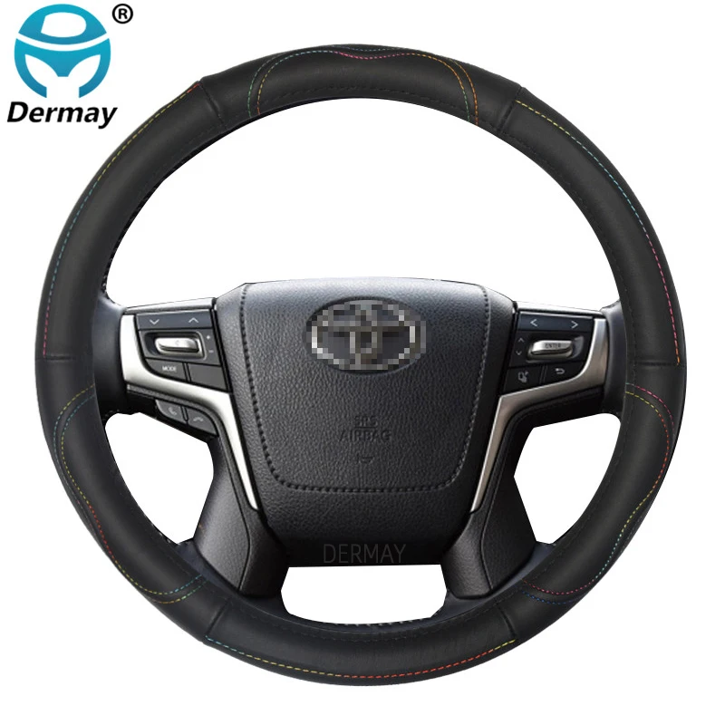 for Toyota Land Cruiser Prado 90 100 120 150 200 300 Fj Cruiser Genuine Leather Car Steering Wheel Cover Auto Accessories