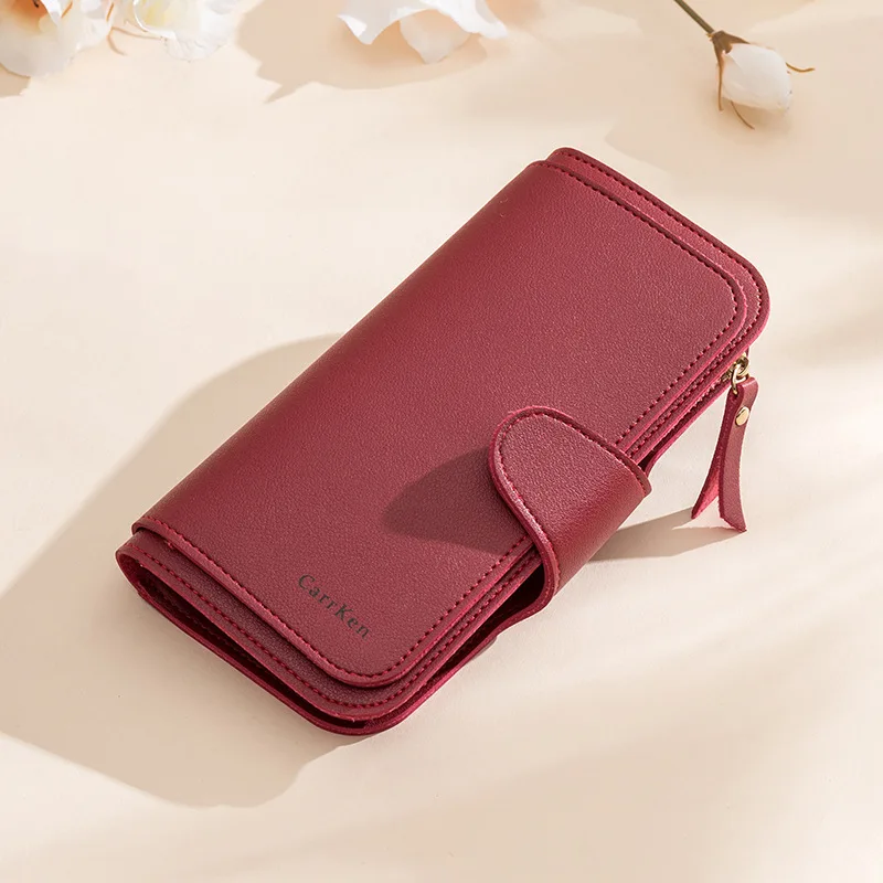 

Leather New Fashion Women Simple Long Wallet Portefeuille Hasp Coin Purse ID Credit Card Holders Handbag Wallet Female