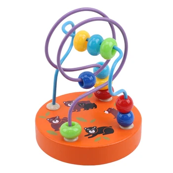 

Mini wooden Tumbler Beaded Puzzle Toys Early Education Toy Balanced Cognitive Toys Wire Maze Intellectual Development Kids Gift