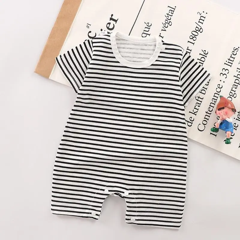 Baby Jumpsuit Cotton  3 6 9 12 Month Baby Romper Summer Toddler Costume Cartoon Leisure Newborn Baby Clothes Girl Onesie Short Sleeve Jumpsuit Baby Bodysuits cheap Baby Rompers