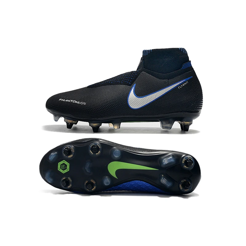 Nike Phantom VSN Elite DF SG-Pro Anti-сабо; большие размеры 39-45 высокие ботильоны футбольные бутсы обувь Футбол бутсы Для мужчин Бутсы Обувь для футбола
