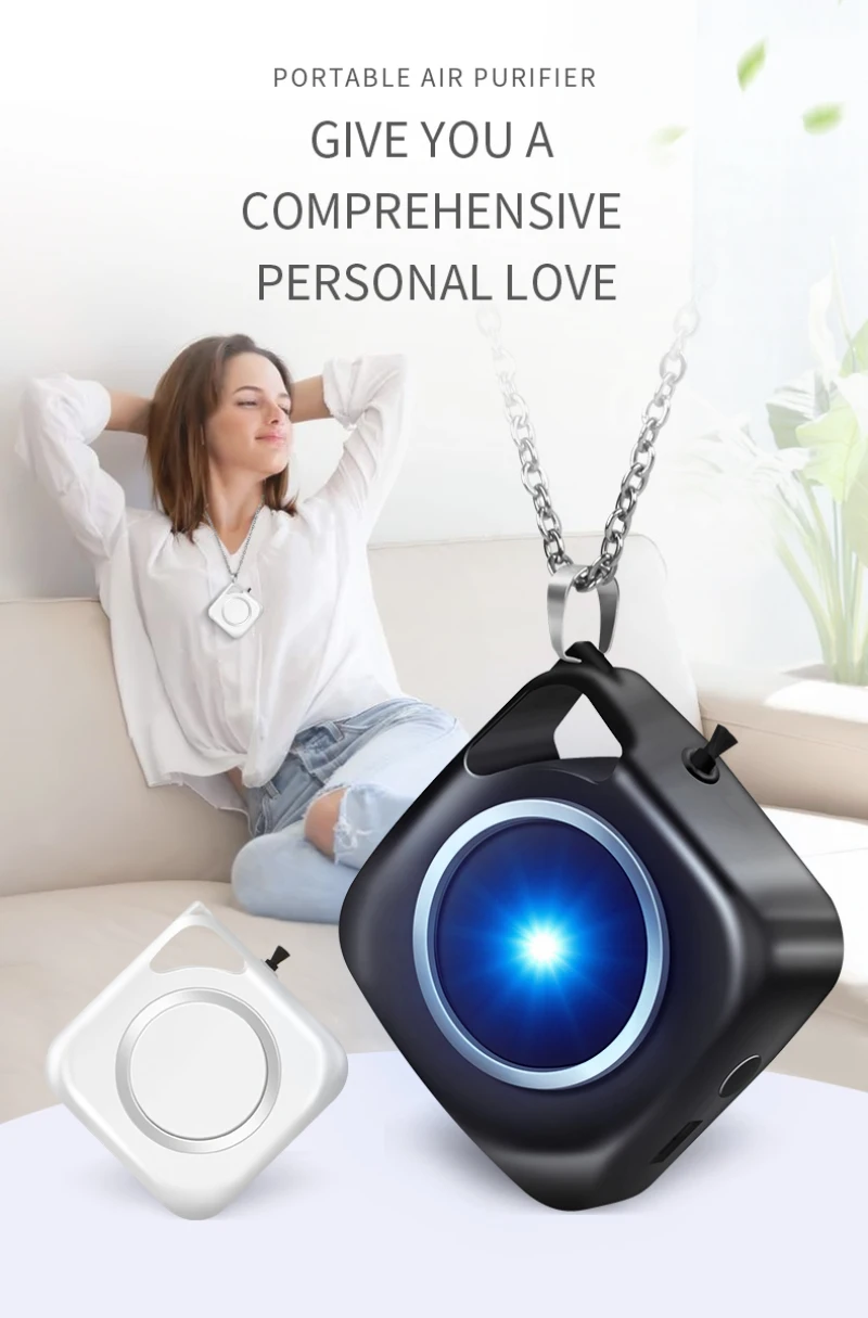 

Air Purifier USB Portable Personal Wearable Necklace Negative Ionizer Anion Air Cleaner Air Freshener