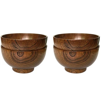 

Set of 2 Solid Wood Bowl, 4.5 Inch Dia by 2-5/8 Inch (Middle) & Set of 4, 4-1/8 Inch Dia by 2-5/8 Inch, (Small)